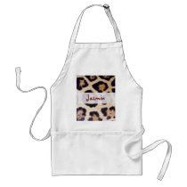 Leopard Print Big Cat Real Fur Pattern Design Aprons