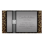 Leopard Print & Diamonds Business Cards