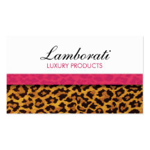 Leopard Print Fashion Designer Elegant Modern Pink Business Cards