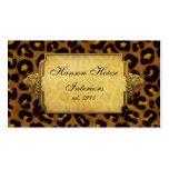 Leopard Print Gold Leopard Heads Business Card Templates