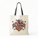 Leopard Print Hearts Pink & Blue Burst tote bag