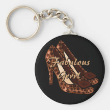 Leopard Print Heels Keychain