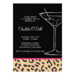 leopard print martini birthday invites
