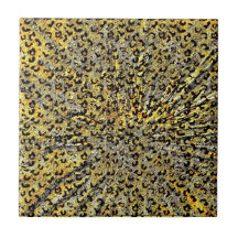 Leopard Print Martini Glass abstract in yellow Tiles