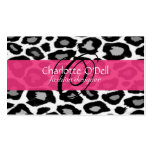 leopard print monogram business card