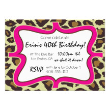 Leopard Print Party Custom Announcement