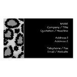 Leopard Print Pattern, Black and Grey. Business Cards
