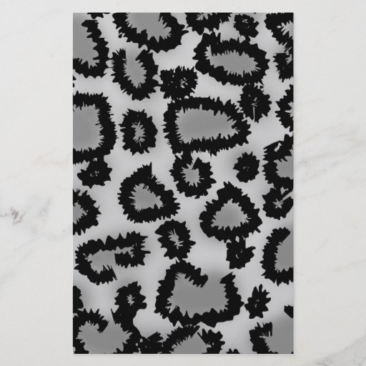 Leopard Print Pattern, Black and Grey. Flyer Design