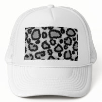 Leopard Print Pattern, Black and Grey. Mesh Hat