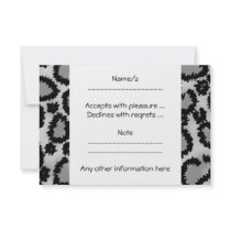 Leopard Print Pattern, Black and Grey. Custom Announcement