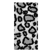 Leopard Print Pattern, Black and Grey. Personalised Photo Card