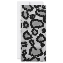 Leopard Print Pattern, Black and Grey. Custom Rack Card