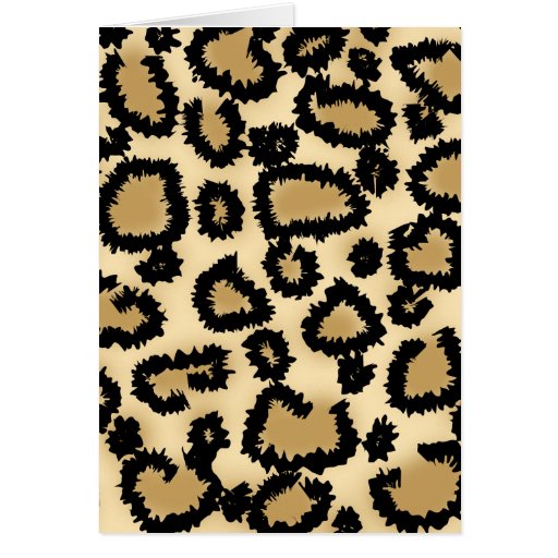 Leopard Print Pattern, Brown and Black. Greeting Card