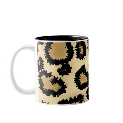 Leopard Print Pattern, Brown and Black. Coffee Mug by Graphics_By_Metarla