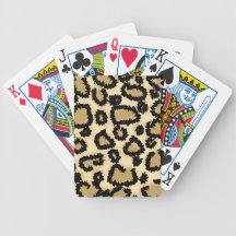 Leopard Print Pattern, Brown and Black. Bicycle Poker Deck