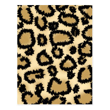 Leopard Print Pattern, Brown and Black. Postcards