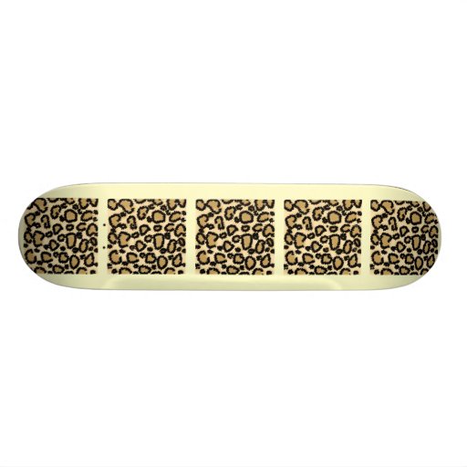 Leopard Print Pattern, Brown and Black. Skate Board Deck