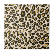 Leopard print pattern ceramic tile