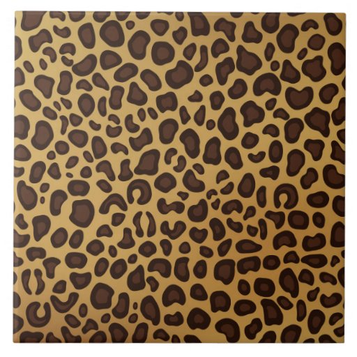 Leopard print pattern large square tile Zazzle