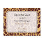 Leopard print save the date postcard