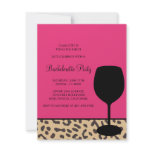 leopard print wine bachelorette invitations