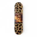 Leopard Print with Orange Tabby Cat skateboards