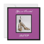 Leopard Shoe Invitation Square