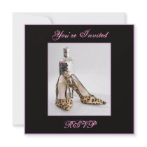 Leopard Shoe Invitation Square, You're Invited