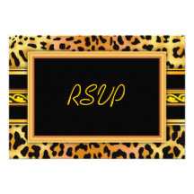 Leopard Skin Print RSVP Card 5" x 3.5" Invitations