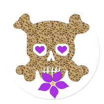 Leopard Skin Valentine Round Sticker