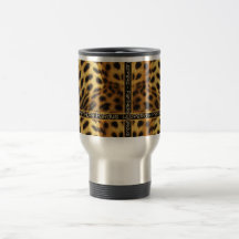 Leopard wildlife safari commuter travel mugs cups