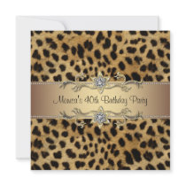 Leopard Womans 40th Birthday Party Announcement
