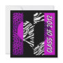 Leopard Zebra Print Purple Graduation Party Invite