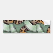 Leopards 'n Lace - green - Bumper Sticker
