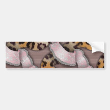 Leopards 'n Lace - pastel pink - Bumper Sticker