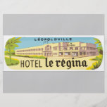 Leopoldville Hotel Le Regina, Vintage Flyer