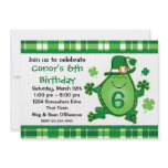 Leprechaun Frog Birthday Party Invitation