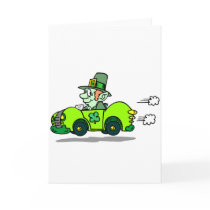 Leprechaun Racer Greeting Cards