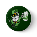 Leprechaun w Beer Button