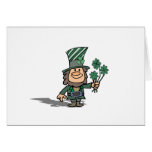 Leprechaun With Clovers Greeting Card