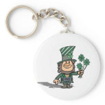 Leprechaun With Clovers keychains