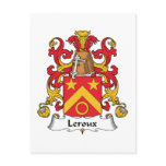 Leroux Family Crest postcards