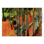 Les Alyscamps Falling Autumn Leaves by van Gogh Card