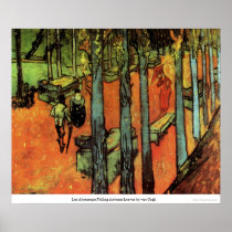 Les Alyscamps Falling Autumn Leaves by van Gogh Poster