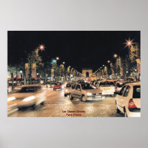 Les Champs-Elysées.  Paris, France Poster