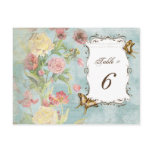 Les Fleur Pavoine - Rose n Peony Table Number Card postcards