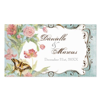 Les Fleurs Peony Rose Tulip Floral Flowers Wedding Business Card Template by