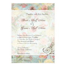 Les Fleurs Peony Rose Tulip Floral Flowers Wedding Personalized Announcements