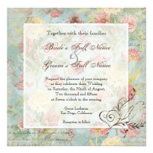 Les Fleurs Peony Rose Tulip Floral Flowers Wedding Personalized Invite