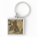 Les Isles Britanniques, 1700's Map keychains